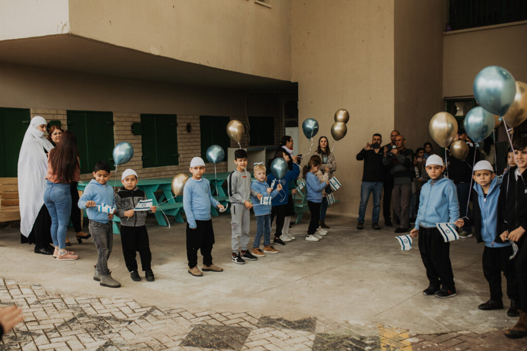 Druze children with balloons