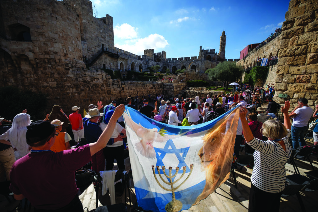 Flag of Israel at the Tower of David