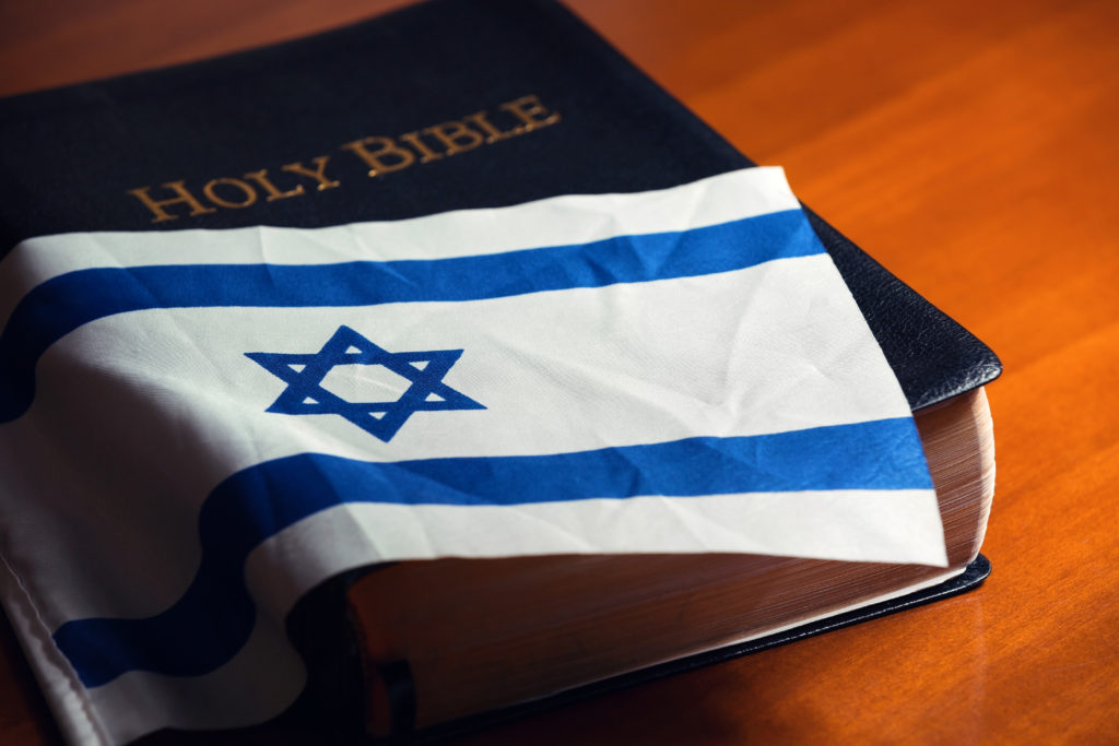 Israel Flag on top of the Bible
