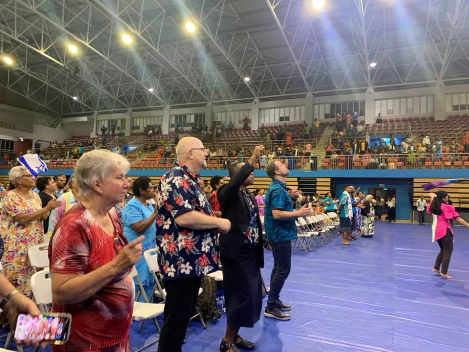 Dr Buehler at Youth Rally in Fiji