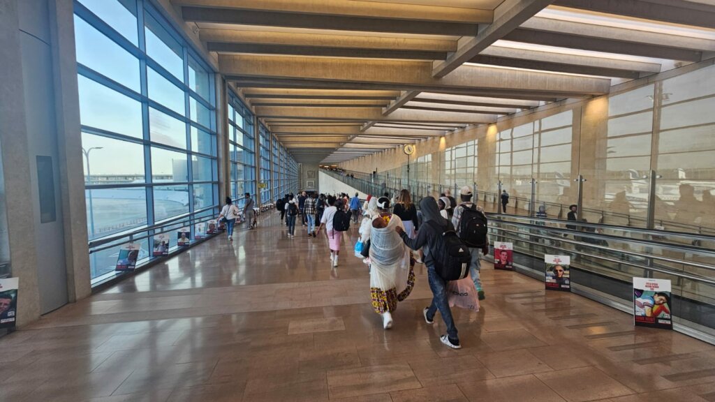 Ethiopian Jews arriving at Ben Gurion Airport